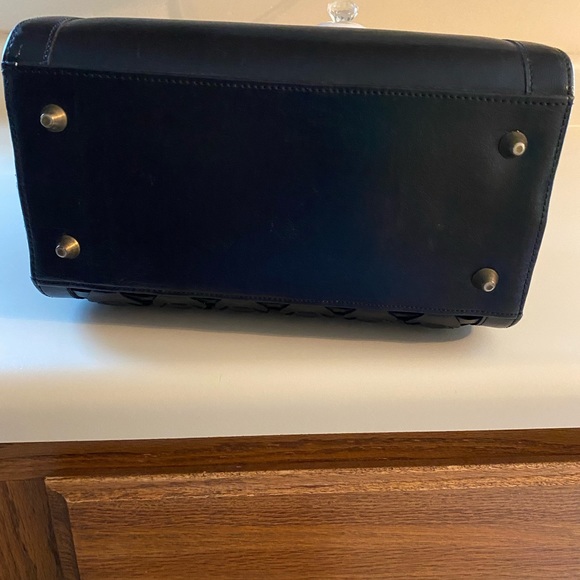 Vintage, Black, leather, woven, braided, satchel, hand bag - Picture 3 of 6